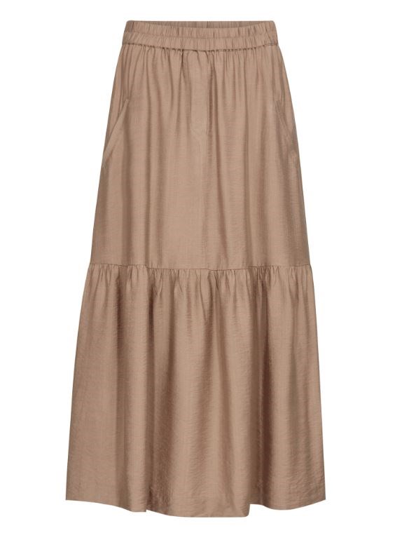 Lang nederdel i lys brun fra Co\'Couture