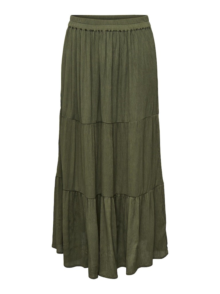 Lang nederdel, Army Grøn, Viskose