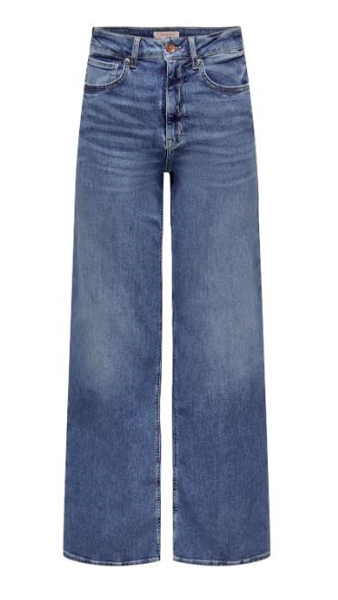 Only Madison Blush Denim Jeans HW Wide, Medium Blue