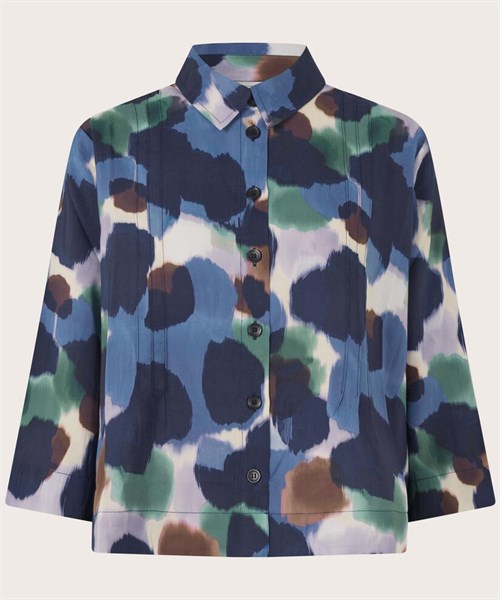 Masai MaIbilisan Skjortebluse, A-shape, Løs, Navy Mønster