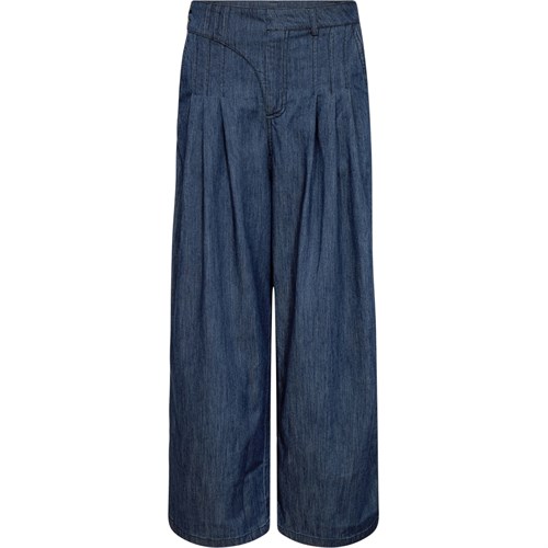 NÜ Carlene Bukser med vidde ben, Blød Denim, Mørk Blå