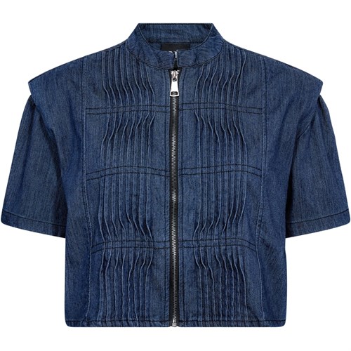 NÜ Carlene Kort Jakke med kort Ærme, Blød Denim