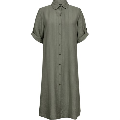 NÜ Caitlin Kjole med kort ærme, Viskose, Army