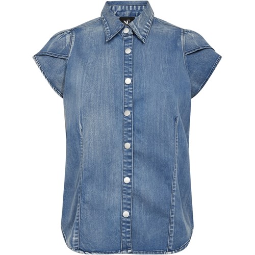 NÜ Deima Skjorte med kort Ærme, Denim