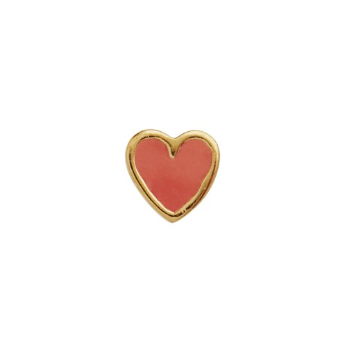 Stine A Petit Love Heart Coral Enamel Gold