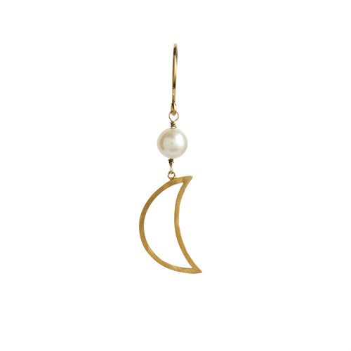 Stine A Bella Moon Earring With Pearl Gold