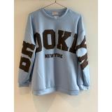 Wilto Sweatshirt med Brooklyn Tekst, Blå/Brun