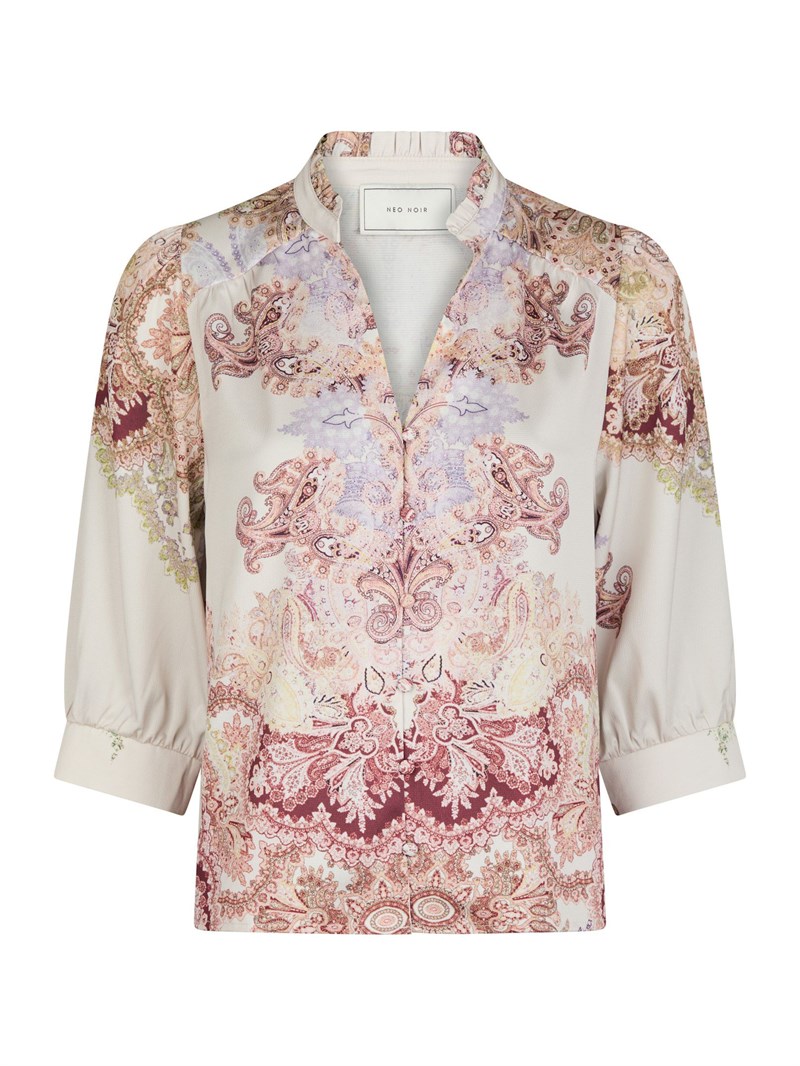 Neo Noir- Bluse Med Print- Ivory