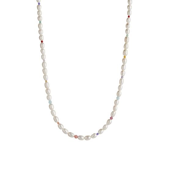 Stine A White Pearls and Candy Stones Halskæde