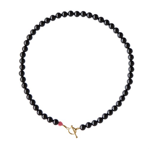 Stine A Cherrie Bon Bon Halskæde, Sort Onyx, 45 cm