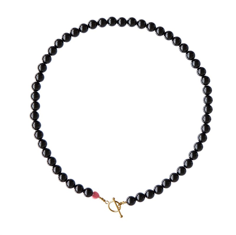 Stine A Cherrie Bon Bon Halskæde, Sort Onyx, 45 cm