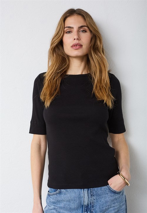Co'Couture GrannyCC Rib T-shirt, Sort