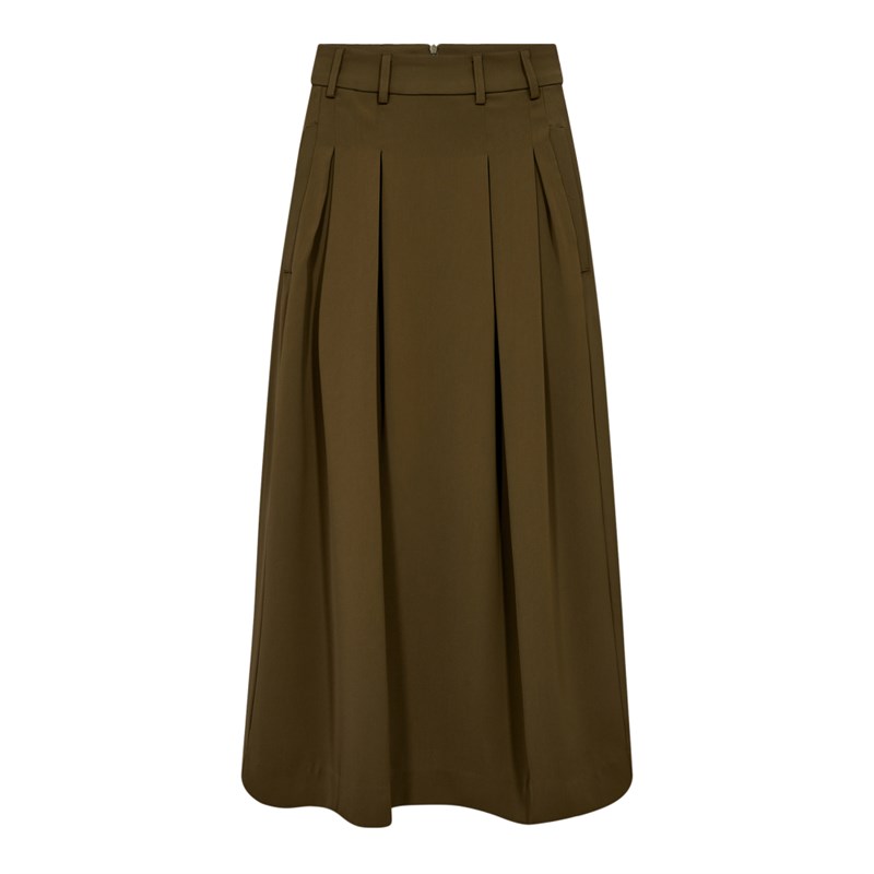 Co\'Couture AnyaCC Pleat Nederdel, Army grøn