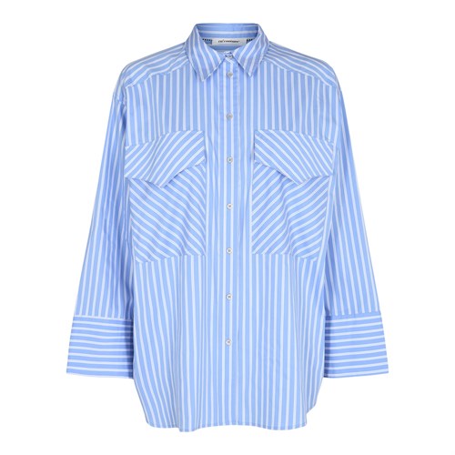 Co'Couture Adis Skjorte, Oversize, Blå Stribet