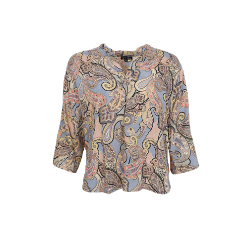 BC Luna Flared Bluse med3/4 Ærme, Mønstret, Paradise Sky