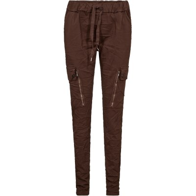 NÜ Carmen Bukser med elastik og stretch, Mørkebrun