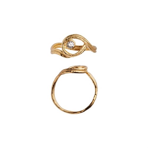 Stine A Balance Ring med sten, Forgyldt