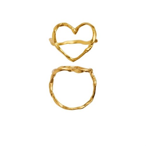 Stine A Funky Heart Fingerring, Forgyldt