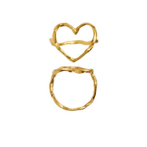 Stine A Funky Heart Fingerring, Forgyldt