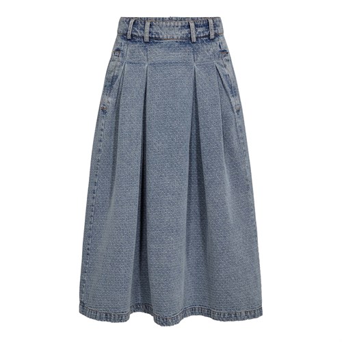 Co'Couture LovaCC Anya Pleat Nederdel, Denim Blue
