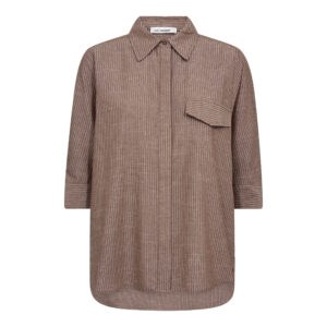 Co'Couture JihoCC Stribet Skjorte med kort ærme, Brun