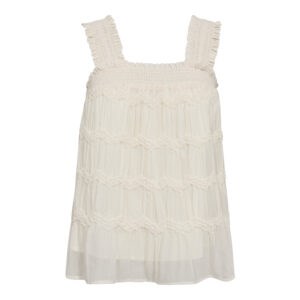 Co'Couture JerryCC smock Strop Top, Offwhite