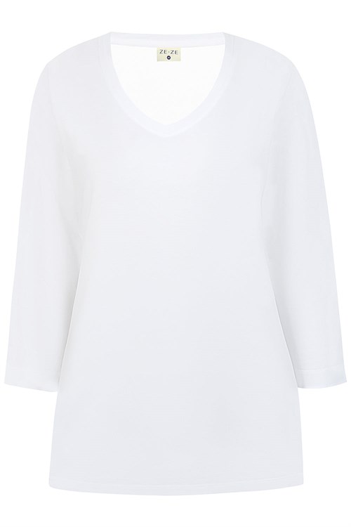 Ze-Ze Catja T-shirt med 3/4 Ærme, V-hals