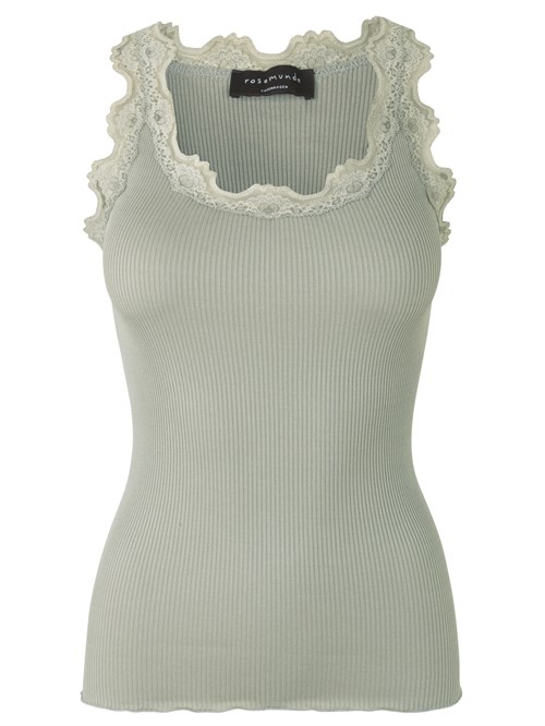 Rosemunde Silk Top w/Vintage Lace - Seagrass