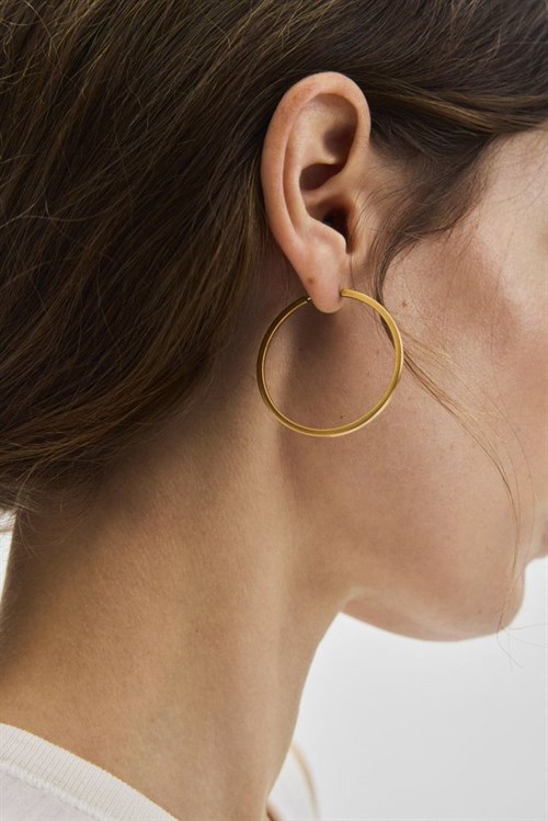 Pernille Corydon Circle Line Hoops, 40 mm Forgyldt messing