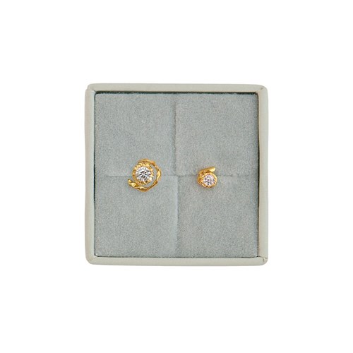 Stine A Big Flow Ørering med Klar Sten, Forgyldt