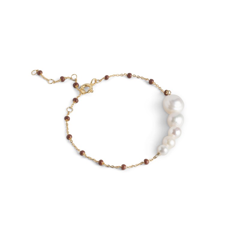 Enamel Lola Carmen Armbånd med Perler, Forgyldt