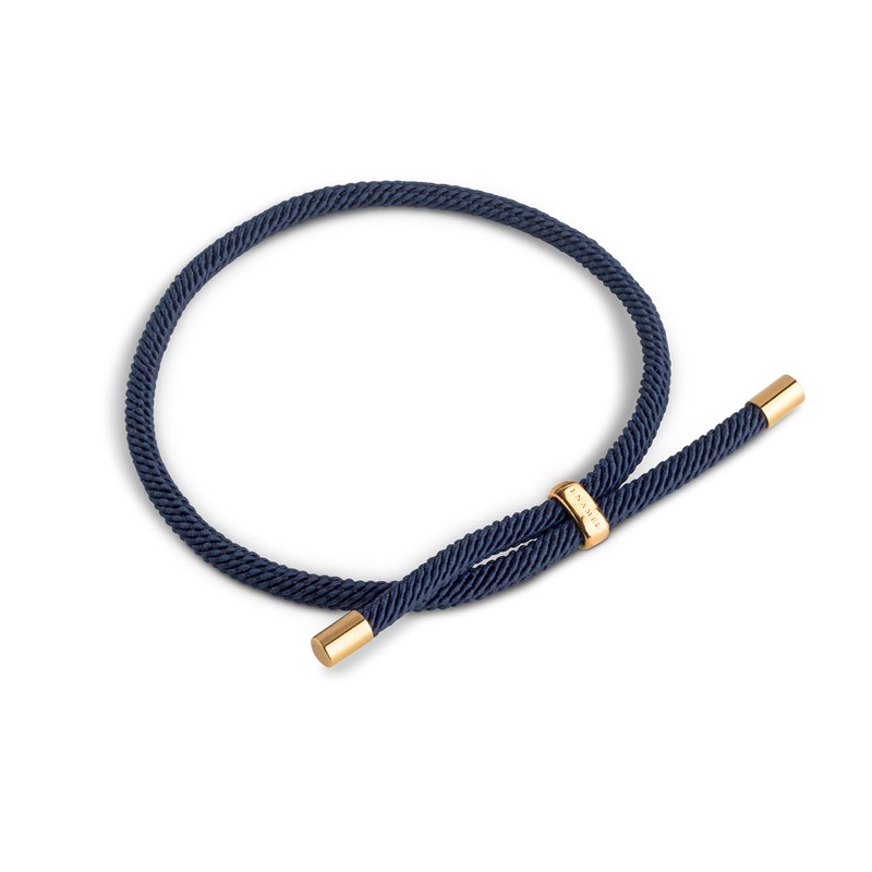 Enamel Armbånd, Color Cord, 23 cm justerbar, Mørkeblå