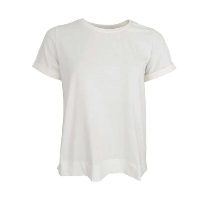 BC May T-shirt med kort ærme og slids, Offwhite