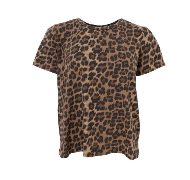 T-shirt i leoprint fra Black Colour