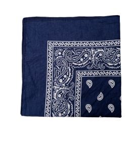 Bandana Tørklæde -Navy-Bomuld-Black Colour