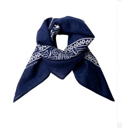 Bandana Tørklæde -Navy-Bomuld-Black Colour