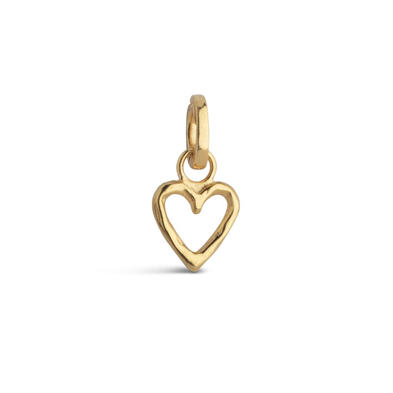 Enamel Charm, Organic Heart, Hjerte, Forgyldt