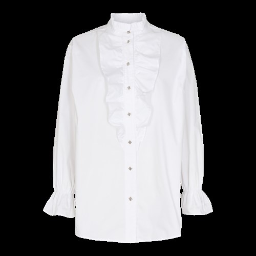 Co'Couture Ellice Frill Skjorte, Hvid