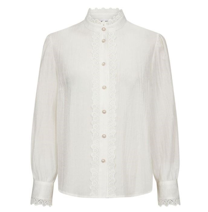 Skjorte med blonder, offwhite fra Co\'Couture