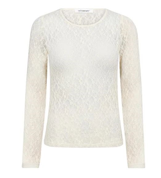 Co\'Couture BarnaCC O-Neck Blonde Meshbluse, Offwhite