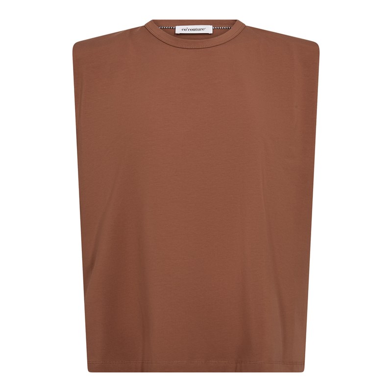 Co\'Couture EddieCC T-shirt med skulderpude, Suntan Brun