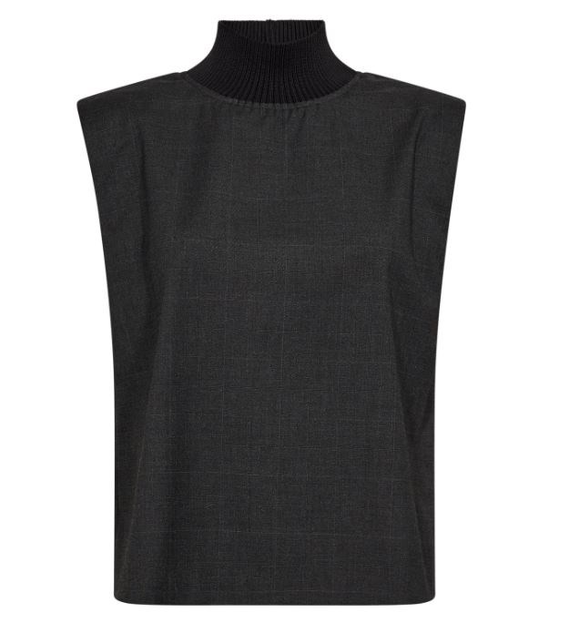 KayaCC Vest med rib turtleneck i antracit fra Co\'Couture