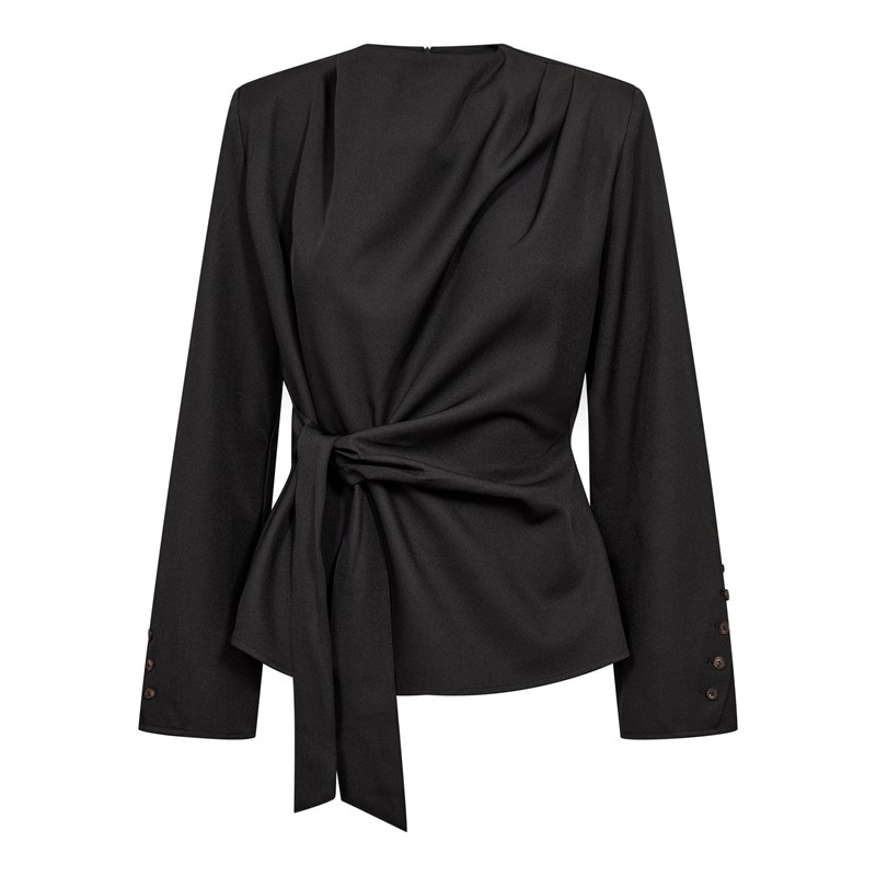 Co\'Couture LunaCC Tie Bluse med bindebånd, Sort