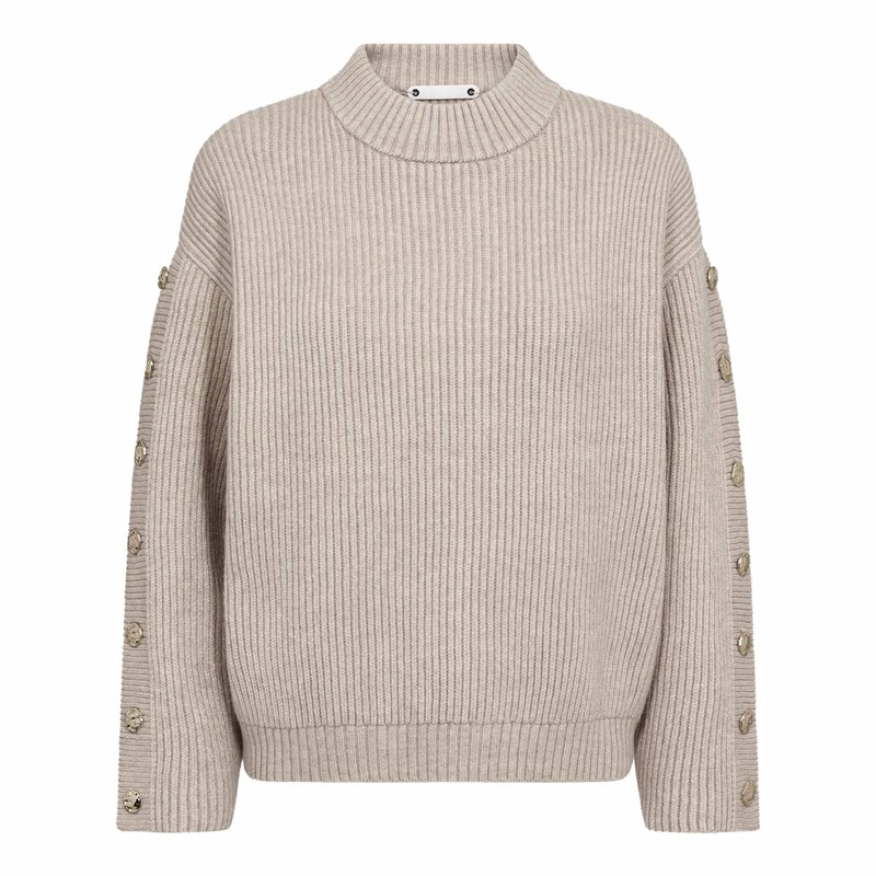 Co\'Couture RowCC Strik med Knapper ved ærmer, Lys