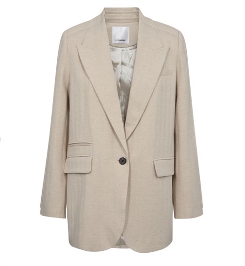 Co'Couture LinenCC Blazer i Hørmix, Lys Creme