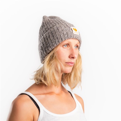 Coffee Beanies Strikhue med uld, Grå