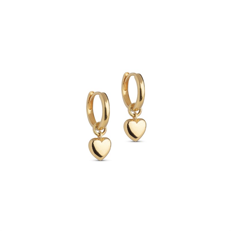 Enamel Amore Hoop med HJerte, Forgyldt