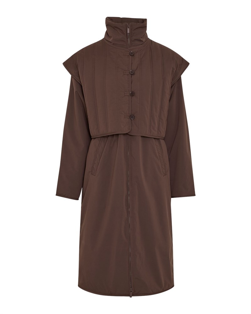 MSCH Aussi Lang Jakke med vest, Brun