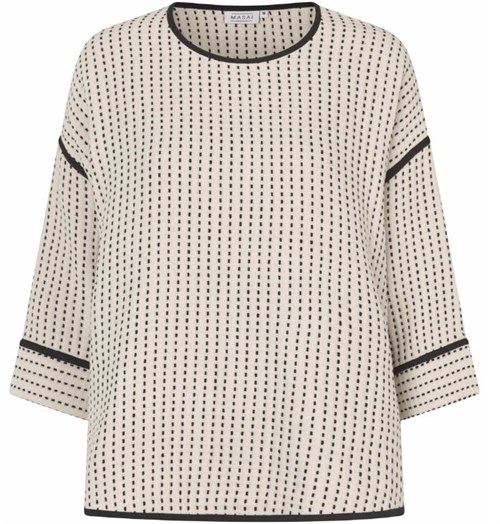 Masai MaBeccato Bluse, Oversize Regular, Råhvid