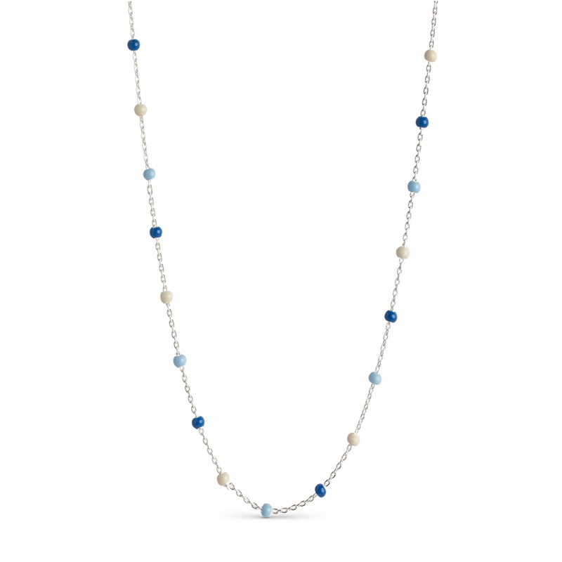 Enamel, Lola Halskæde, Blå Mix, Sølv, 38 + 2 +2 cm